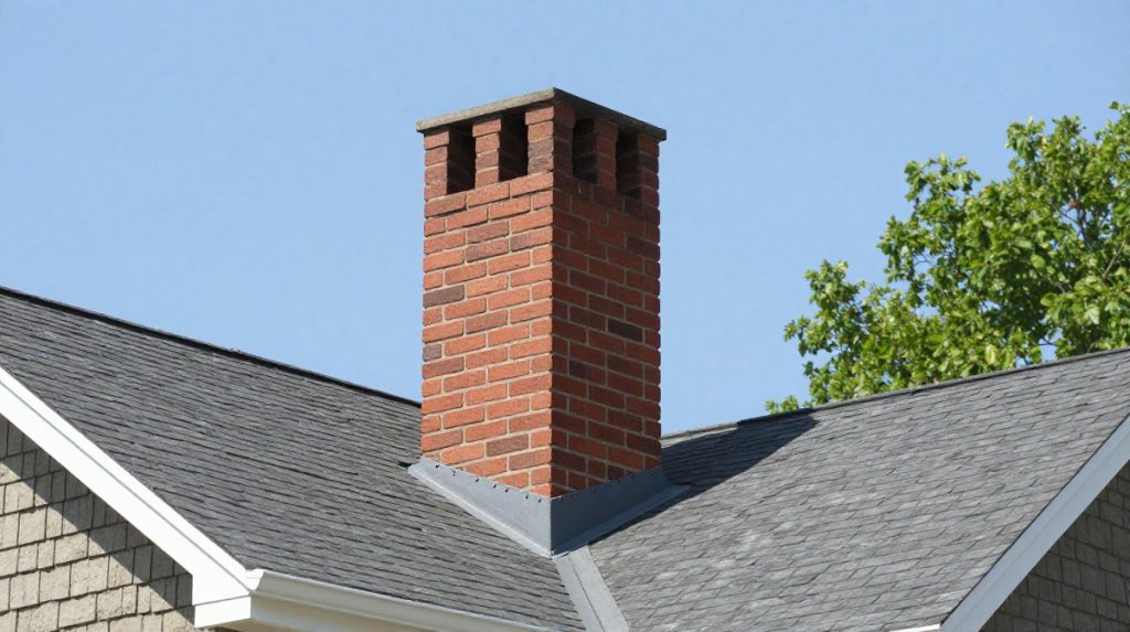 Severely deteriorated brick chimney with shifted bricks, missing mortar, and crumbling masonry — Spring Hill Chimney Service NEPA